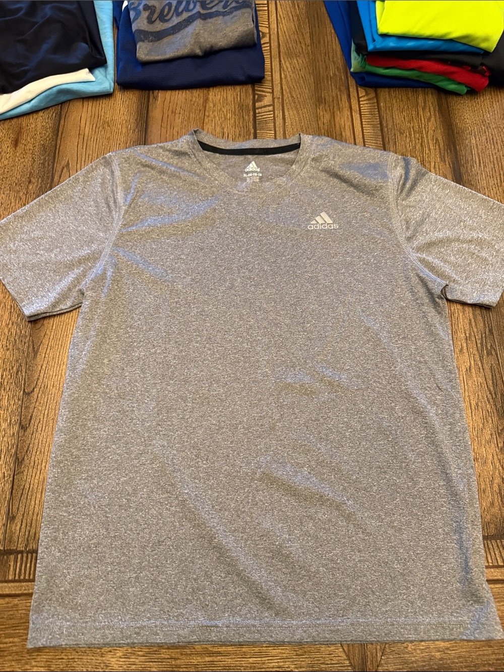 adidas Gray Heather Short Sleeve Athletic Tee